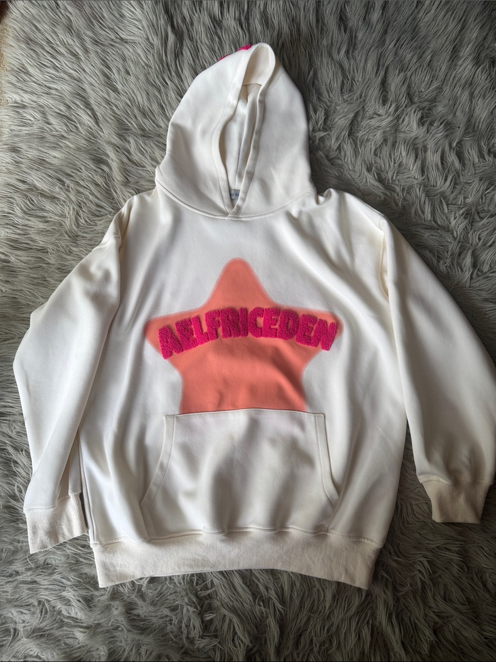 Aelfric Eden Cream Hoodie with Pink & Coral Star